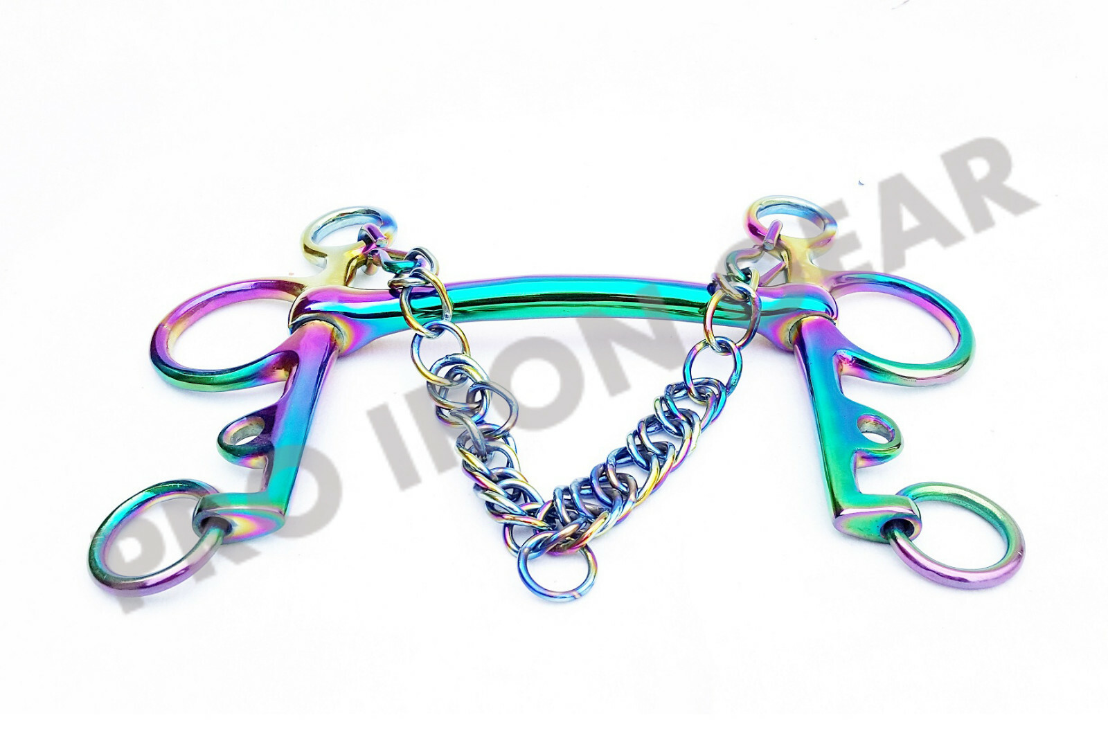 Rainbow Color Pelham Bit Mullen Mouth Horse Bit With Curve Stainless Steel