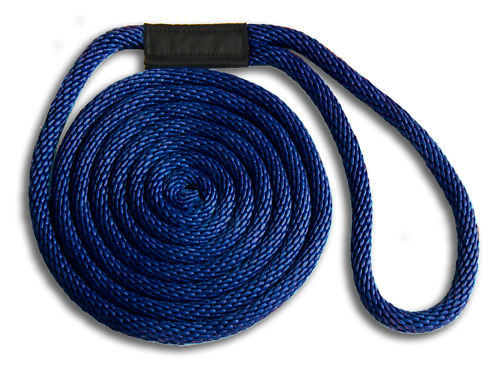 3/8" x 15' Solid Braid Dock Lines - Navy - Made in USA