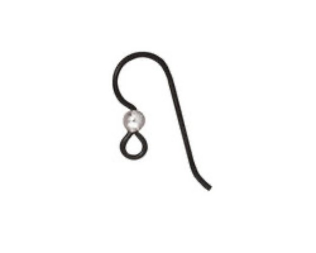 TierraCast Black Niobium French Earwires & Sterling Silver Bead Hypoallergenic