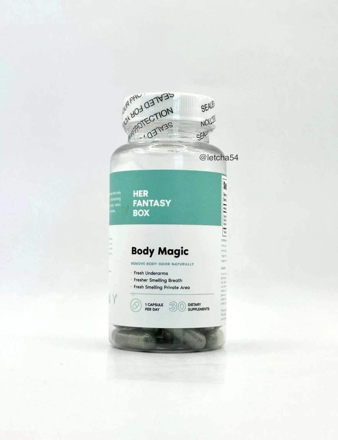 3 BOTTLES Her Fantasy Box Body Magic Remove Body Odor (30 Capsules) New & Sealed