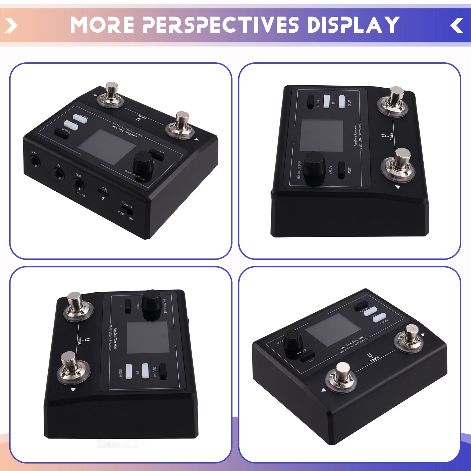 Electric Guitar Comprehensive Effector AmpCore Tone Multi-Effects Pedal7563