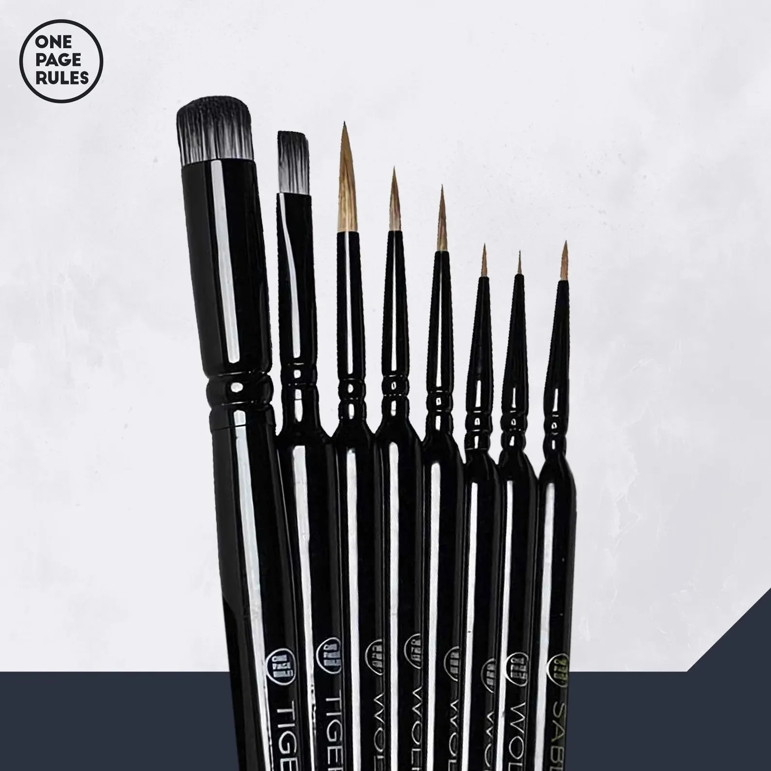 One Page Rules Hobby Brush Set - 8 Paint Brushes