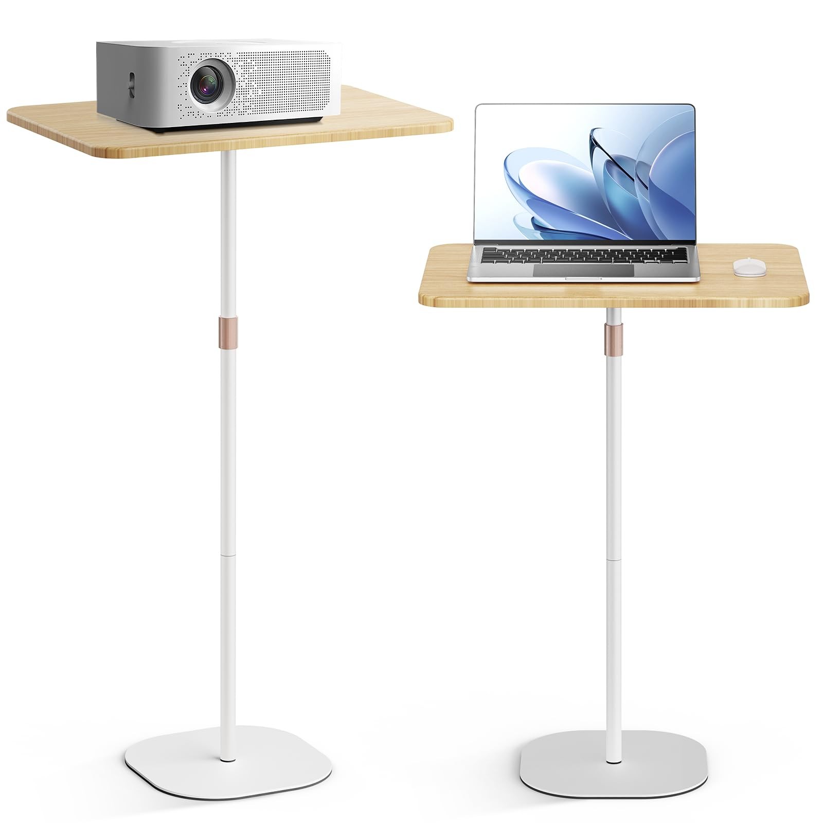 Portable Laptop Floor Stand, Bedside/Sofa Table with Height Adjustable 18''~47''