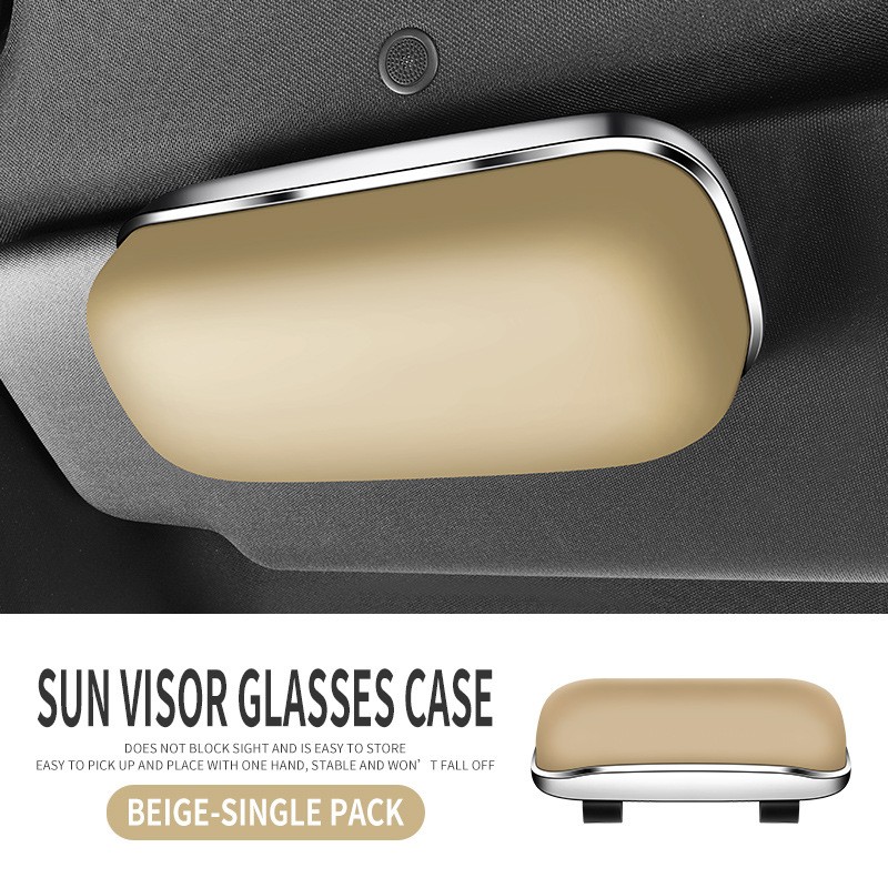 Multifunctional Sunglasses Glasses Case Holder Cage Box Sun Visor Glasses Clip
