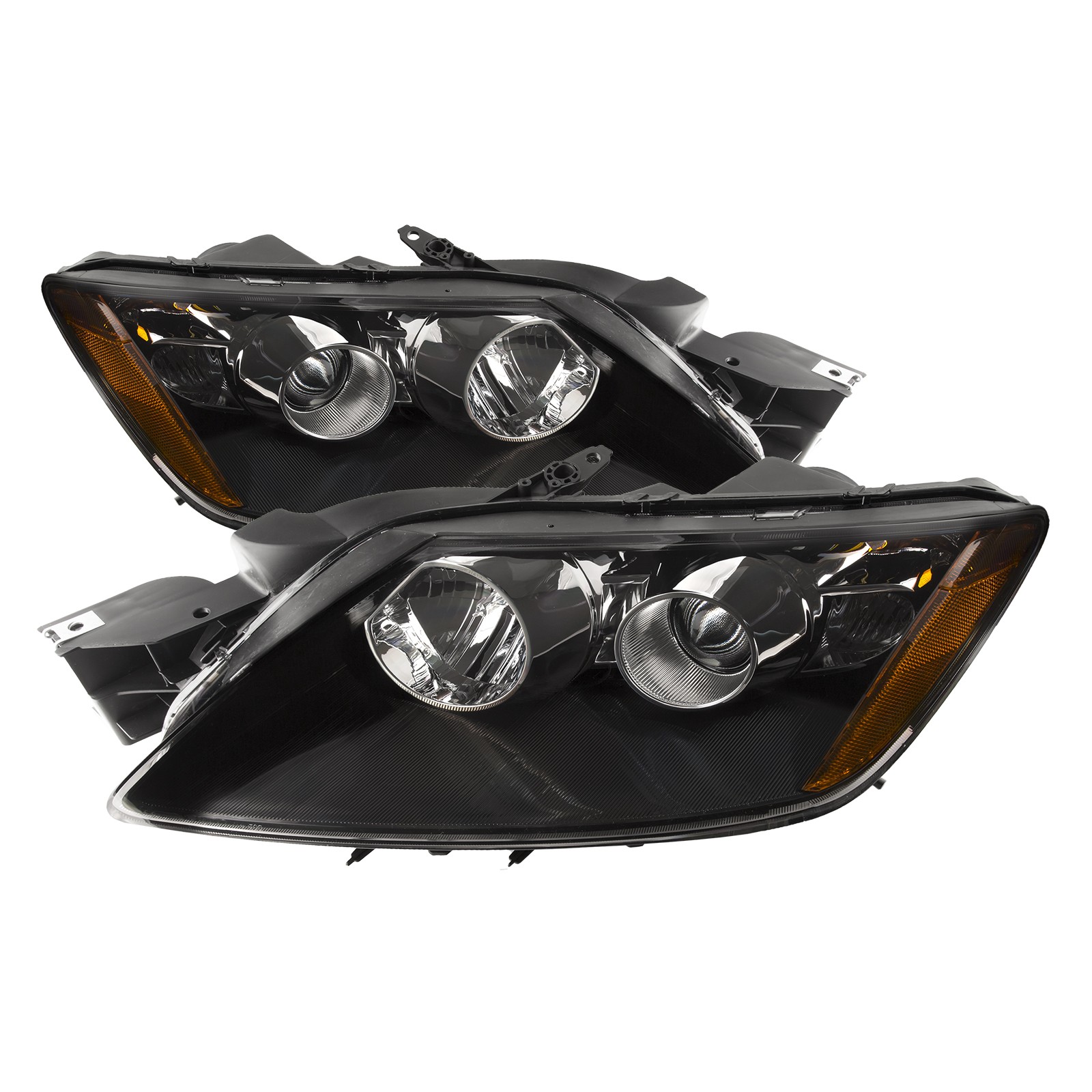 Headlight Pair Halogen Right Passenger Left Driver Fits 07-2011 Mazda CX-7 Black