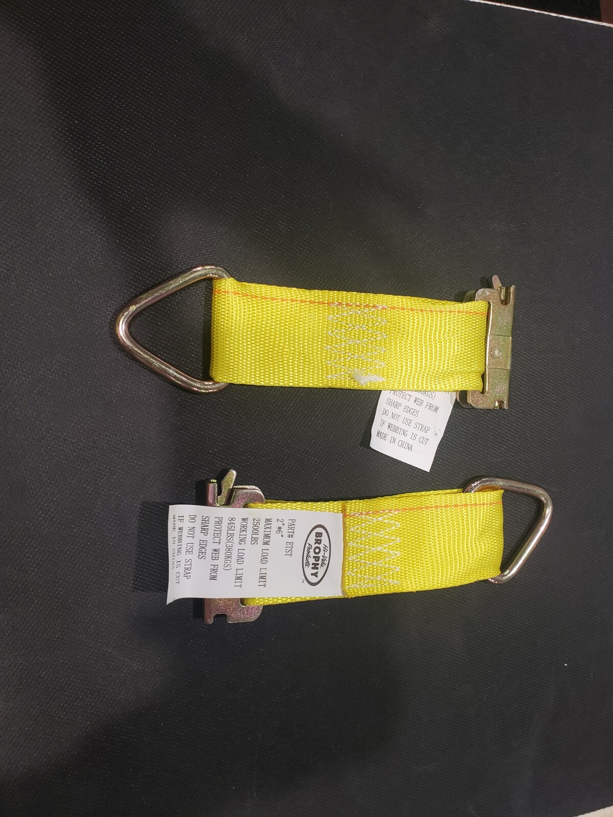 2x E Track Tie Off Rope Cargo Straps D Ring Fitting Enclosed Trailer Van 2.5k