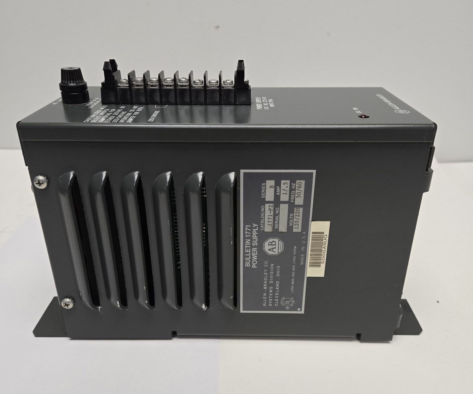 ALLEN BRADLEY POWER SUPPLY 1771-P2.