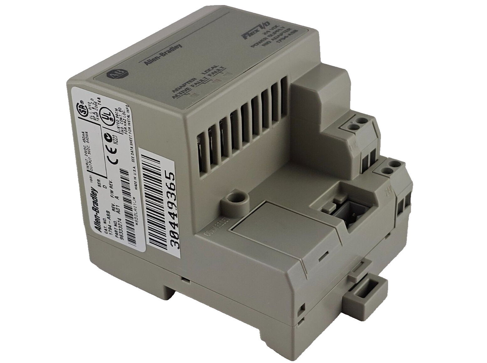 Allen Bradley 1794-ASB /D FlexLogix Remote I/O Power Supply Adapter  1794ASB