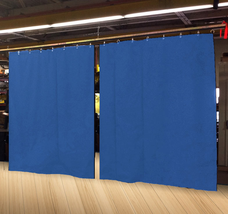 Lot of (2) Economy Royal Blue Curtain Panel/Partition 15 H x 4½ W, Non-FR