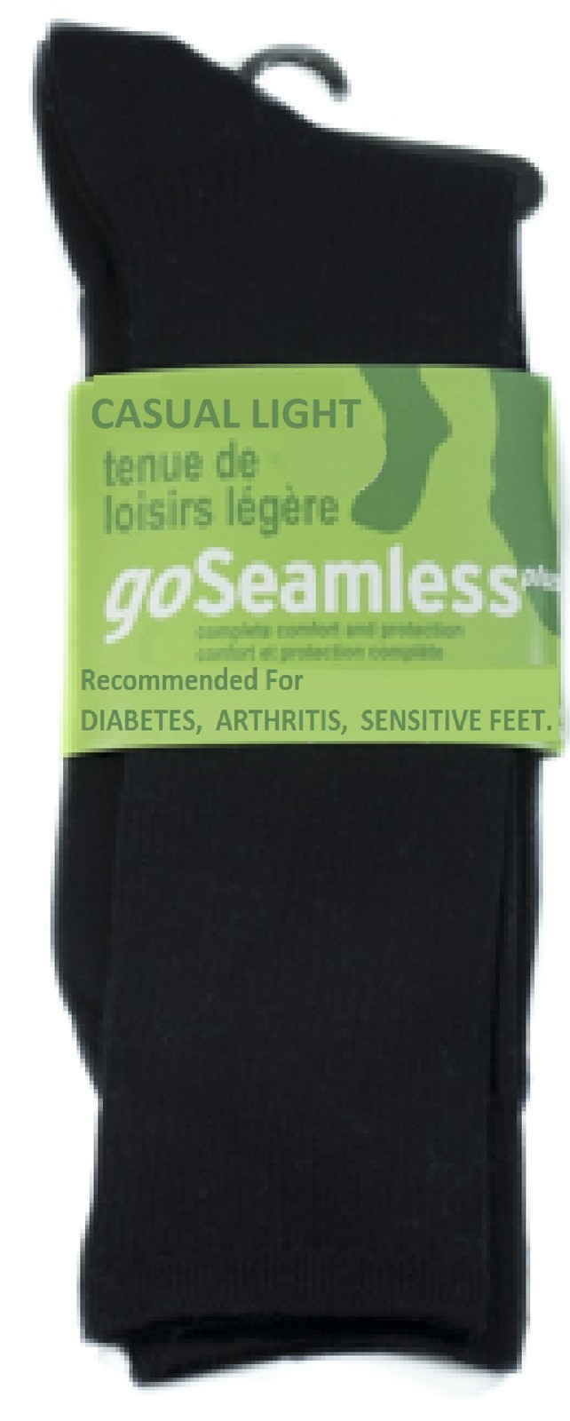 GoSeamless Casual Light Socks Black Small