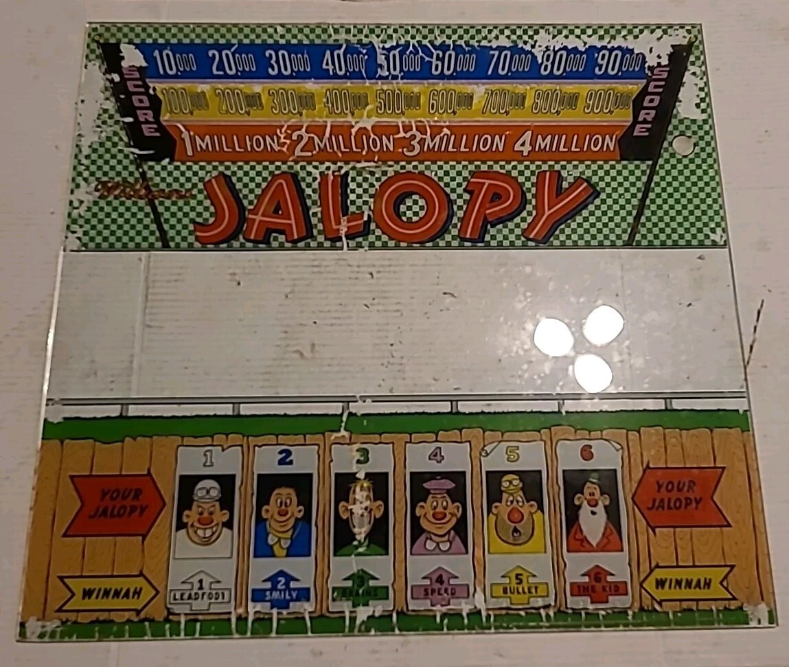 Williams Jalopy Pinball Machine Backglass