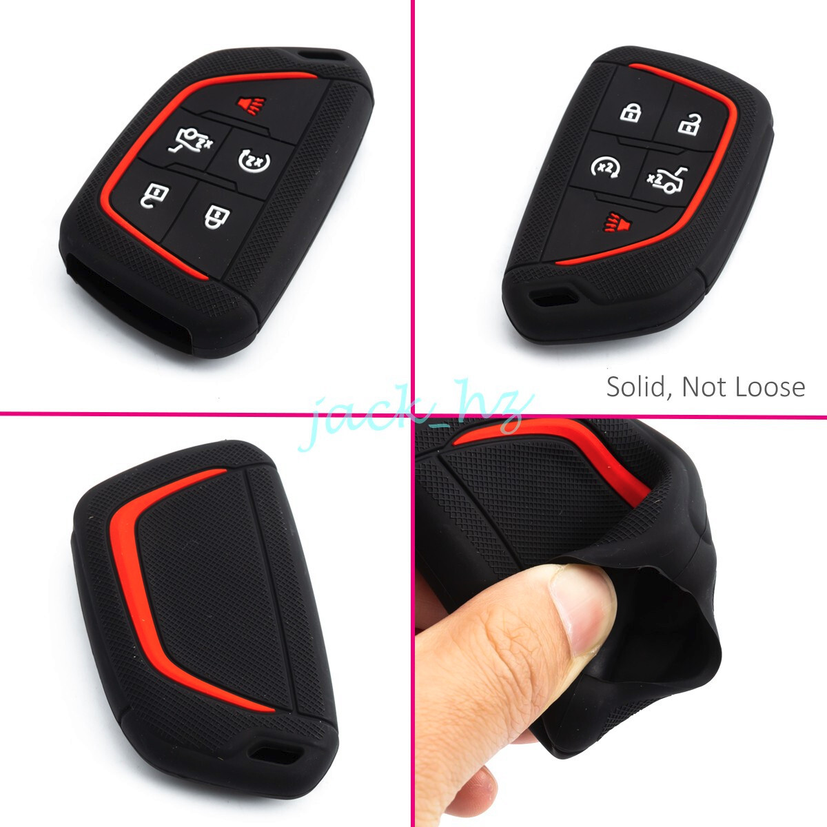 Silica Gel 5 Button Key Fob Case Cover For 2020-2025 Cadillac XT4 CT4 CT5 Lyriq