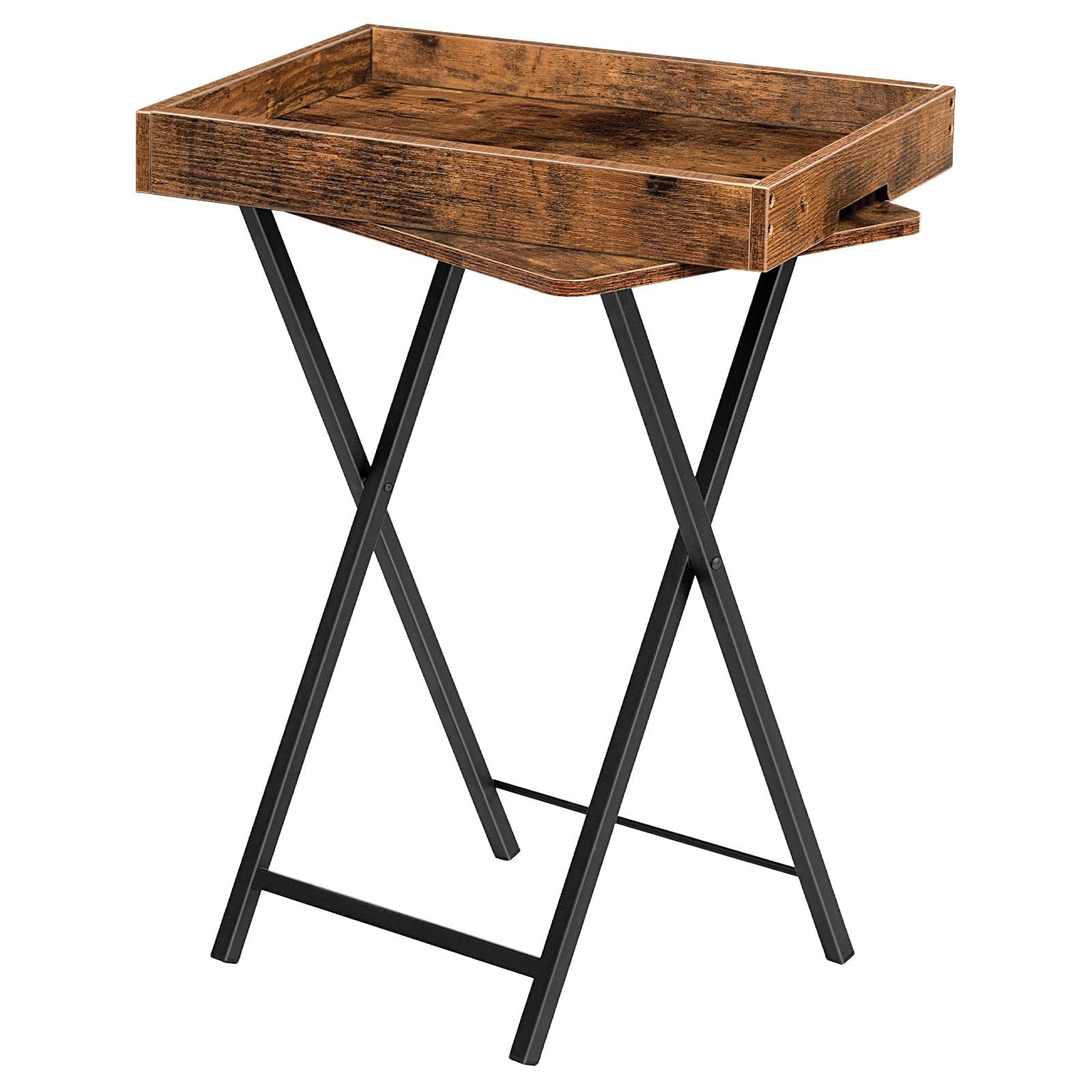 TV Tray Table, Folding Table with Removable Serving Tray, Stable TV Tray Snac...