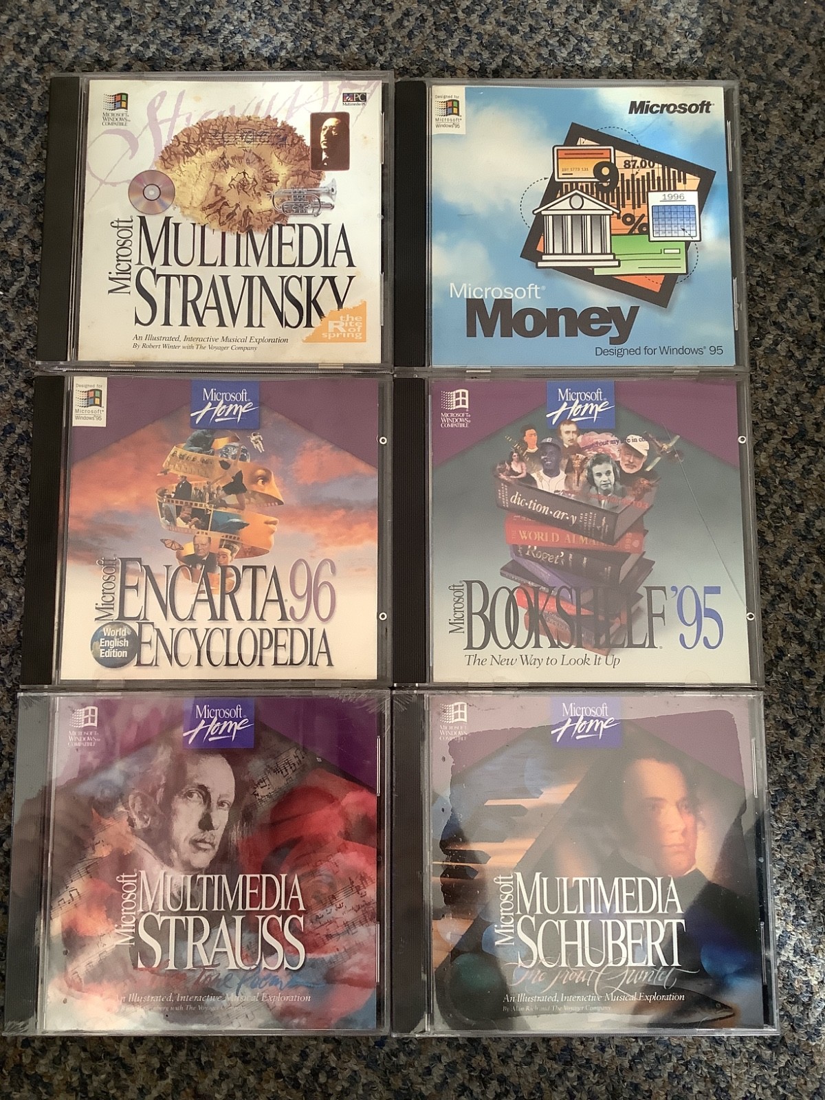 MICROSOFT MULTIMEDIA MONEY ENCARTA96 BOOKSHELF x 6 MICROSOFT HOME