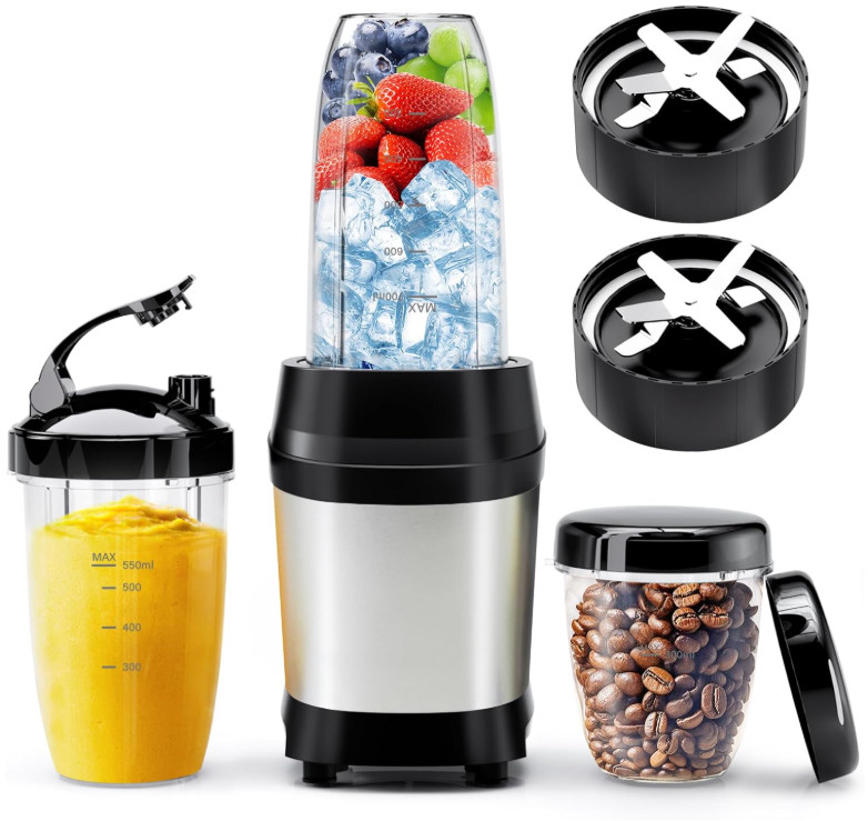Batidora 1200 W para smoothies, hielo, zumos y vasos portátiles grandes, Nuevo