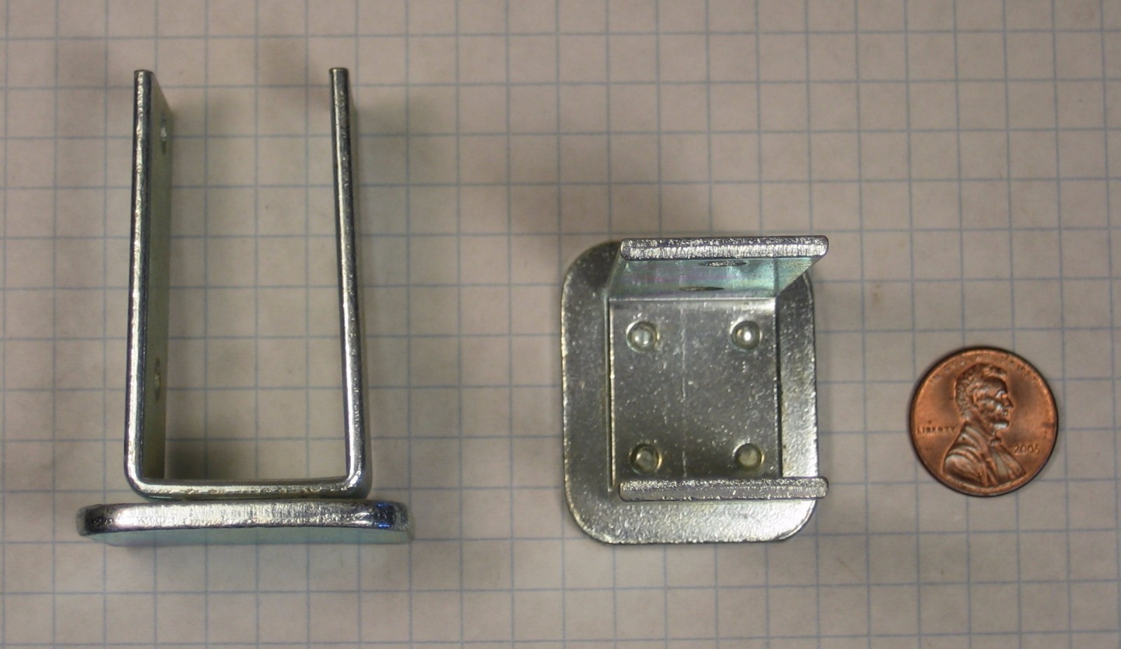 GARCY #TC4960 UPRIGHT TOP CAP, STEEL BRIGHT ZINC-PLATED, 1-1/2" x 1-1/4"