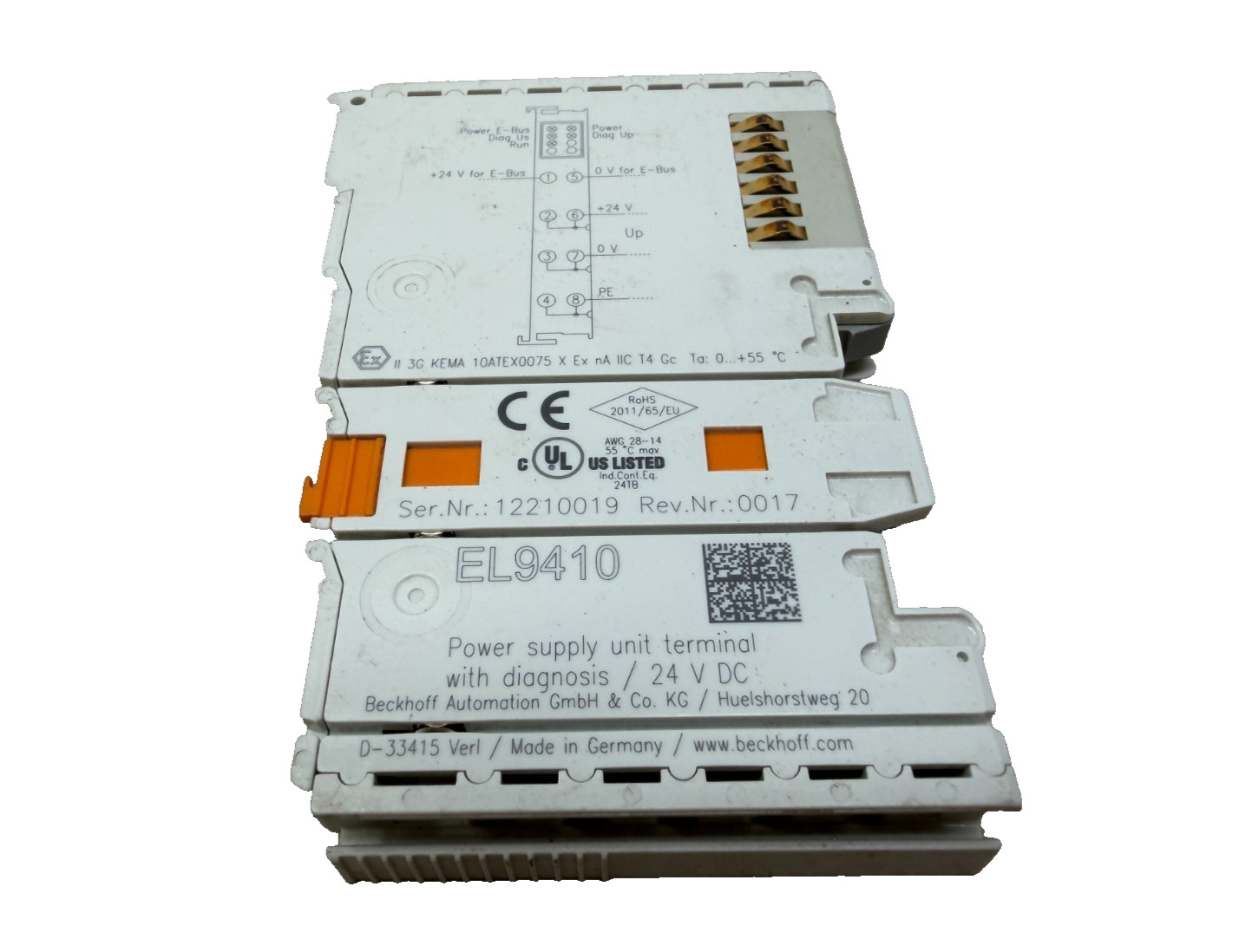 Beckhoff EL9410 Power Supply Terminal