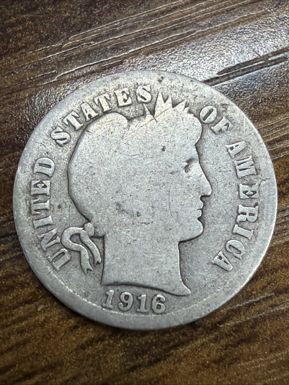 1916-S Barber Liberty Head Dime 90% silver Actual coin Good Coin