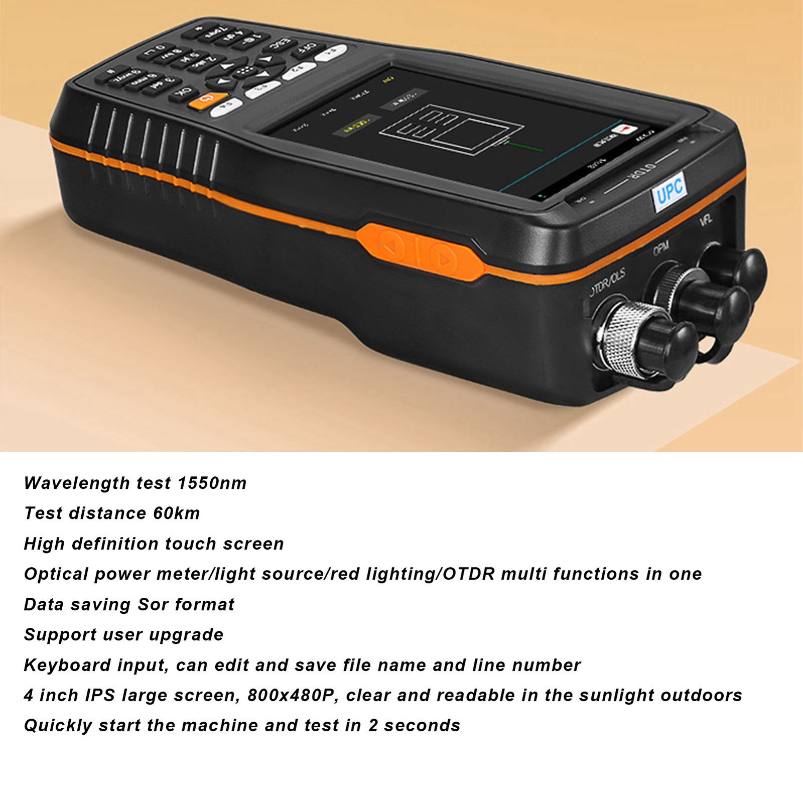 4 In 1 Fiber Optical Power Meter Portable Optic Tester For Network Construct