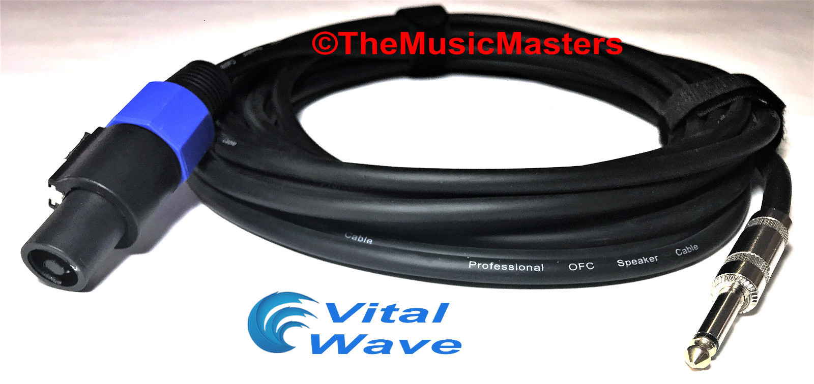 15' ft 14ga Speakon to 1/4" Male Plug SPEAKER CABLE WIRE PA DJ Pro Audio VWLTW