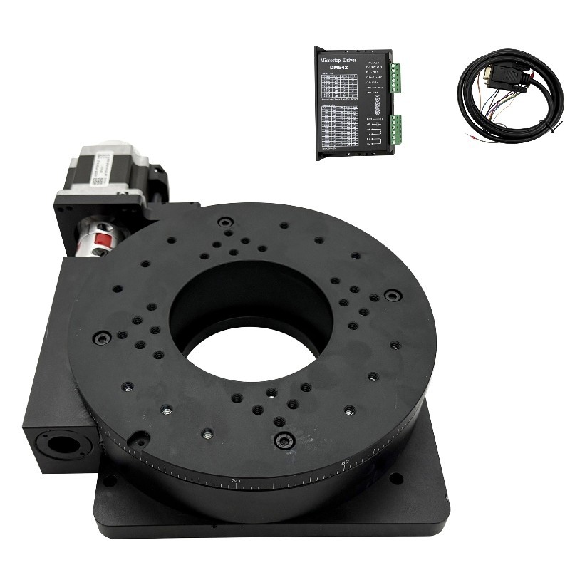 24V 180:1 Motorized Precision Rotary Stages Lab Rotary Stages CNC Engraving