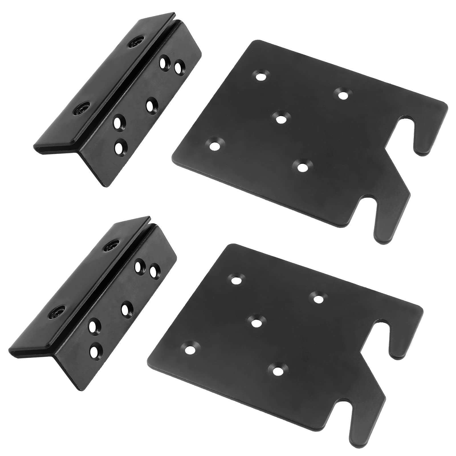 2 Sets Bed Frame Bed Post Double Hook Slot Bracket, 4.2"x3.4"x0.08"