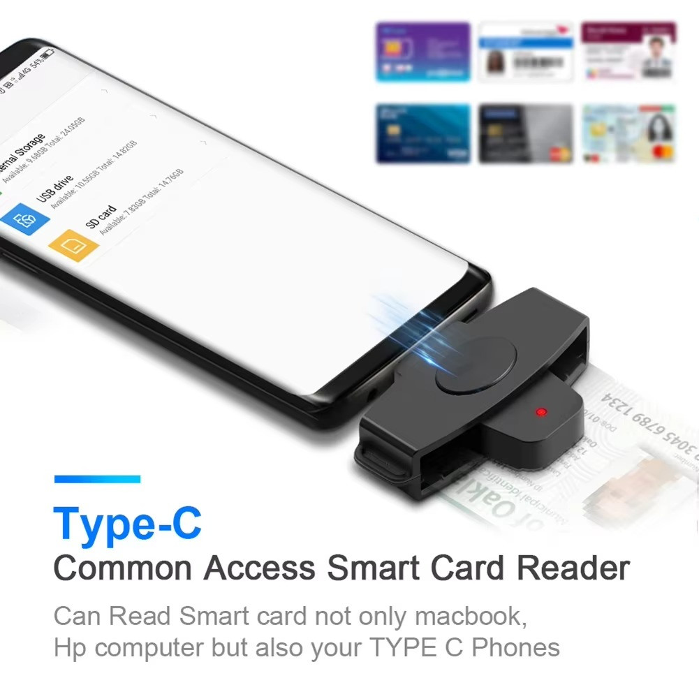 1PC Portable EMV Card Reader Adapter Bank Card External Reader Windows