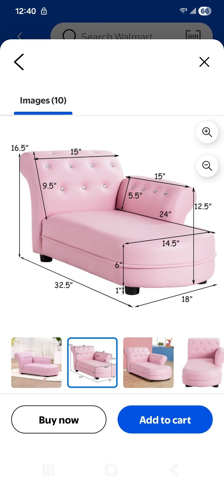 Pink Kids Sofa Chaise Lounge Armrest Chair Relax Couch Bedroom Living Room