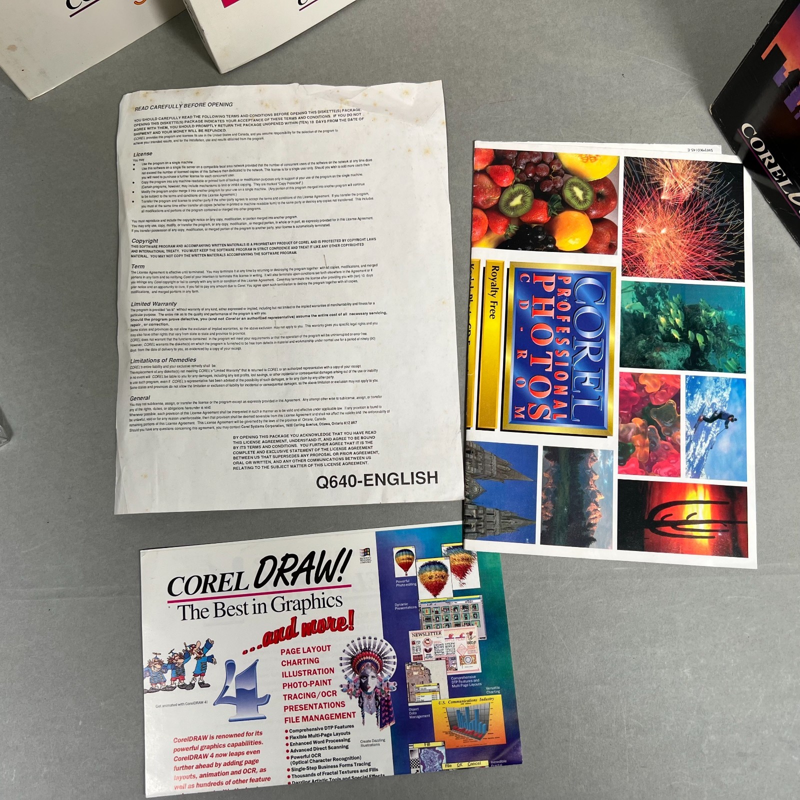 Corel DRAW! 3.0 CD-Rom & 3.5" Diskettes NEC VTG Big Box Computer Software Manual