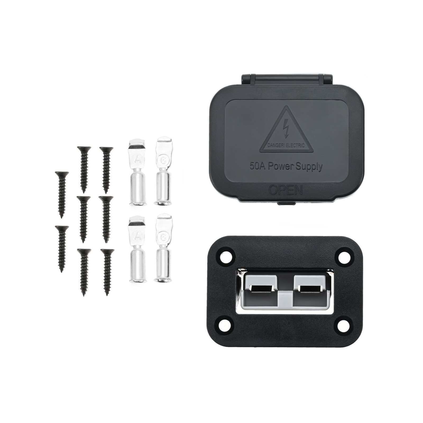 2X 50A Plug Mounting Panel With Dust Cover For Anderson Power Sb50 Connectors