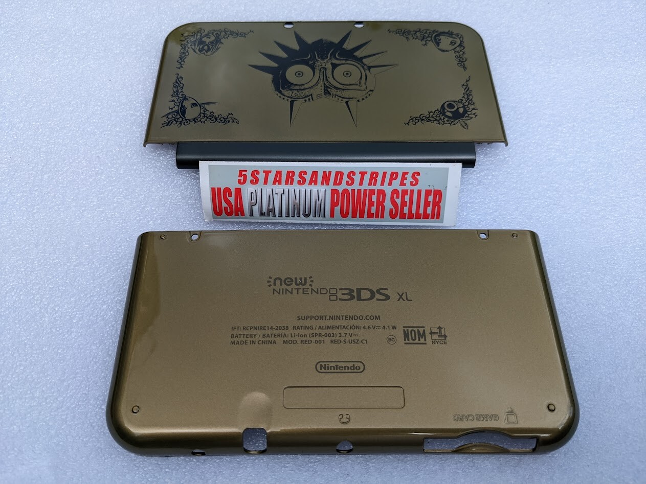 NEW 3DSXL GOLD ZELDA  Majoras Mask Top Bottom Battery Cover Case Housing Shell