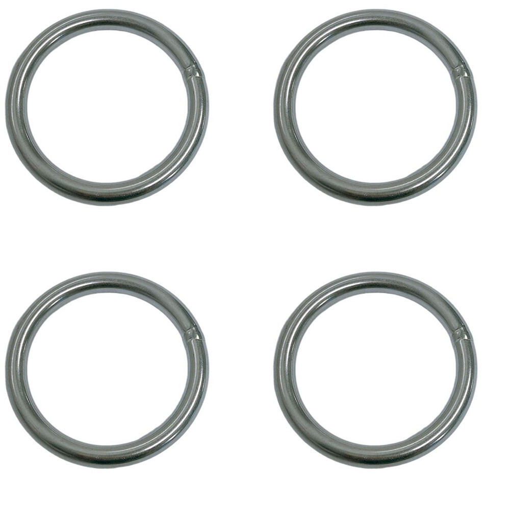2400 Lbs WLL Marine Stainless Steel Round Ring Link Connect 3/8" Boat Yatch 4Pcs