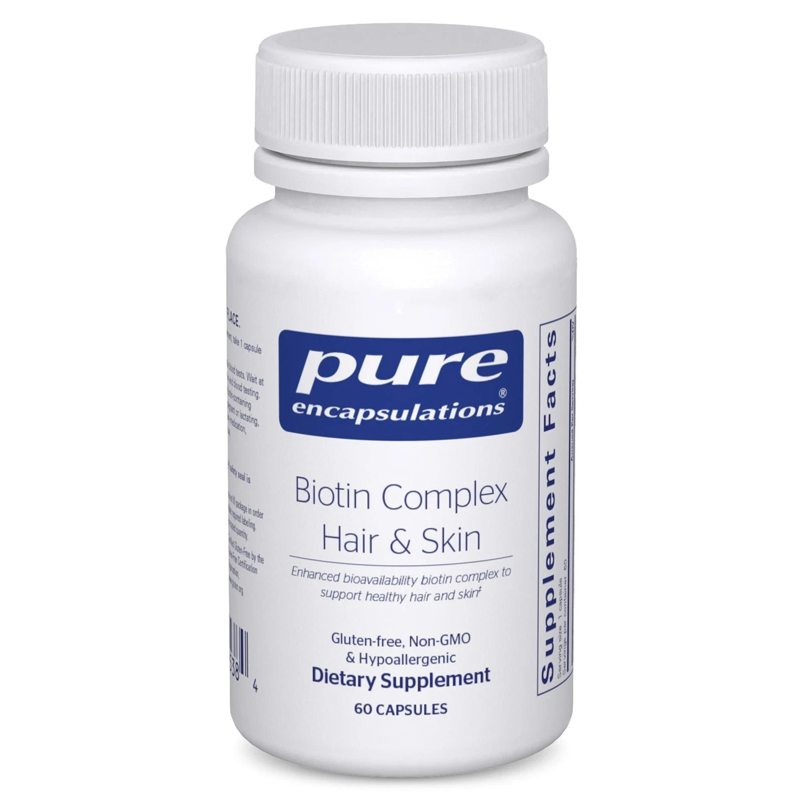 Pure Encapsulations Biotin Complex Hair & Skin 60 Capsules EXP 11/2027