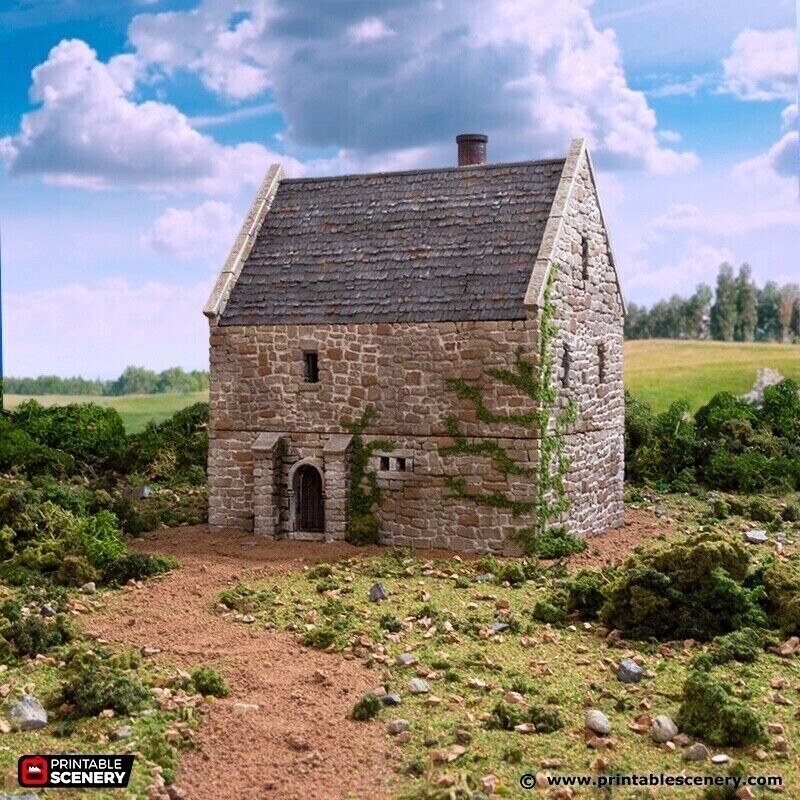 Medieval Norman Stone Manor, Terrain for DND and Tabletop Games, RPG, (28mm)