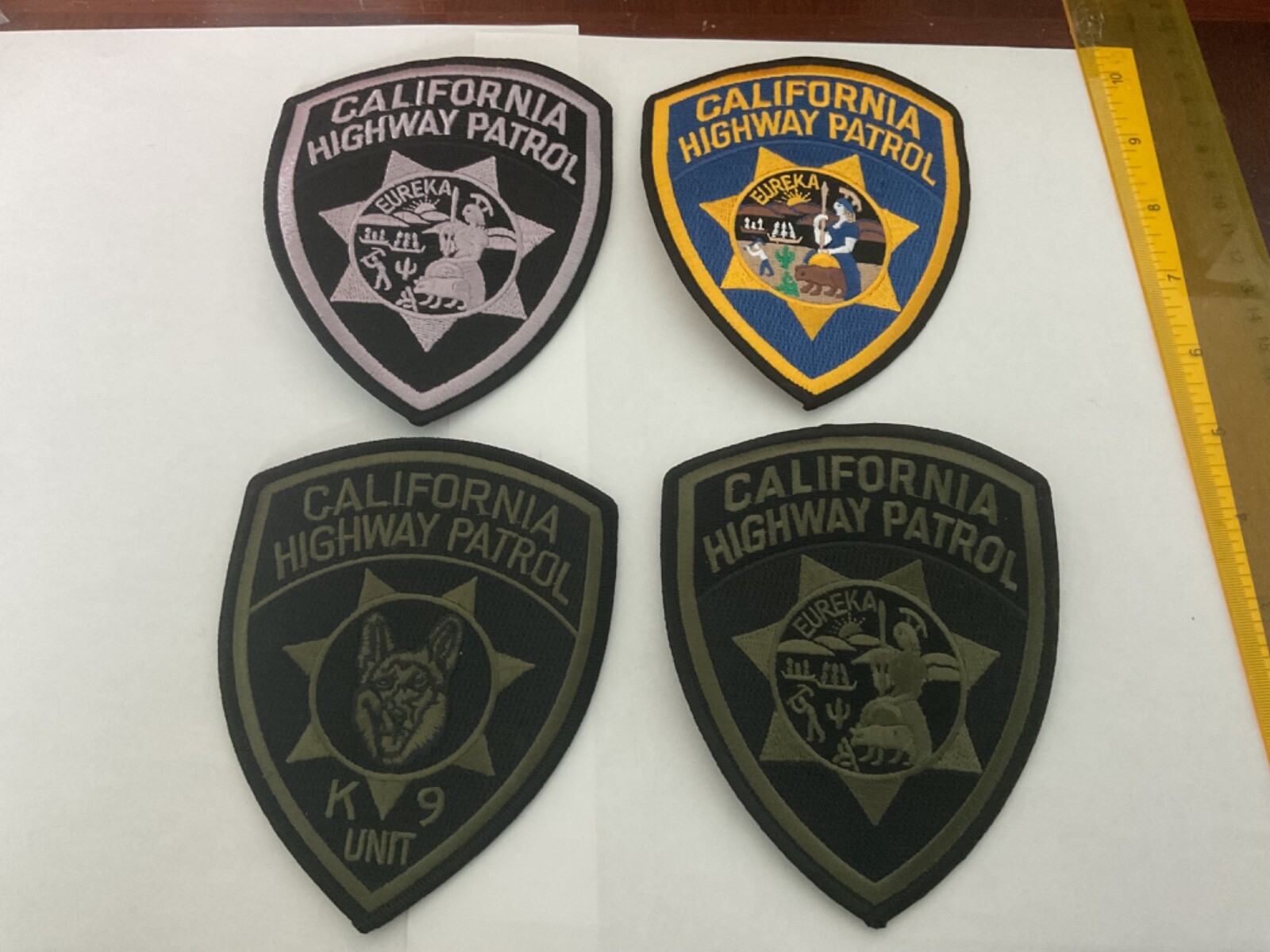 California Highway Patrol collectors patch set 4 pieces full size