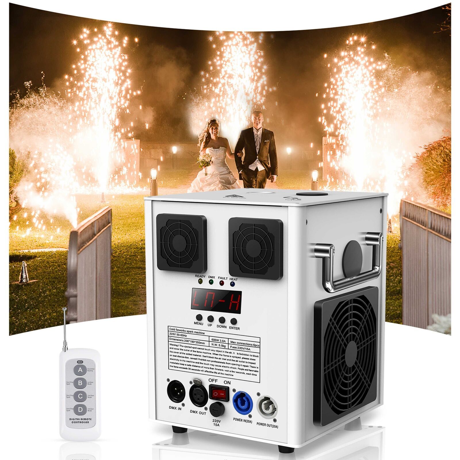 700W Cold Spark Machine Stage Effect DMX Firework DJ Event Party Wedding Xmas