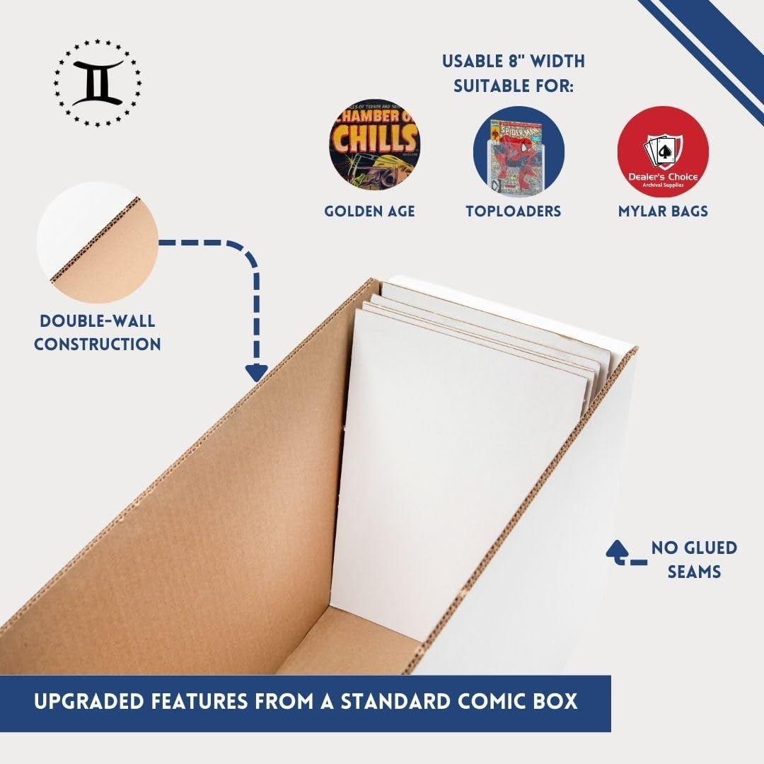 Thick-Grip Comic Book Storage Box — Usa-Made, Holds 130-170 Comics, 250 Lbs Stre