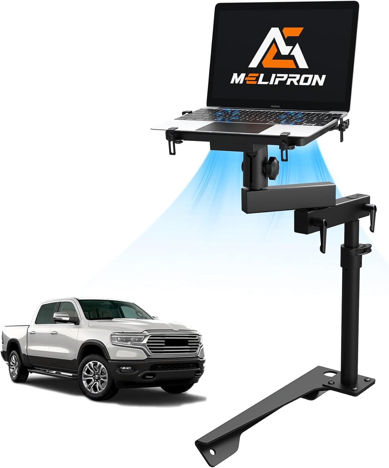 Truck Laptop Mount for 19-26 Ram 1500, No-Drill Vehicle Laptop Stand Mobile Work