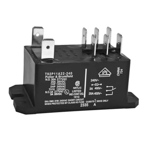 T92P11A22-240 30A 240VAC DPDT Panel Mount Industrial Power Relay