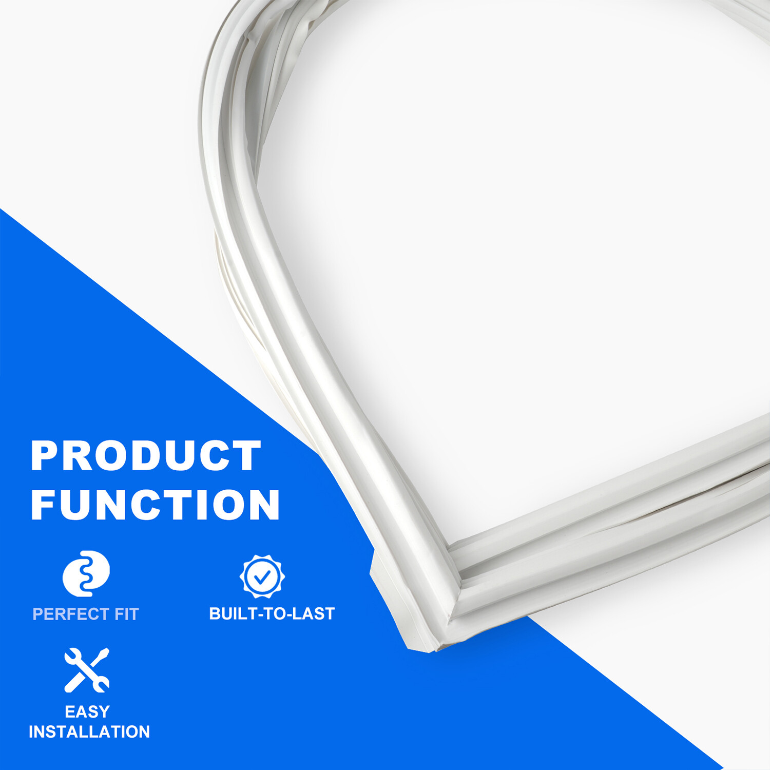 New W10830189 Refrigerator French Door Gasket (White) for Whirlpool