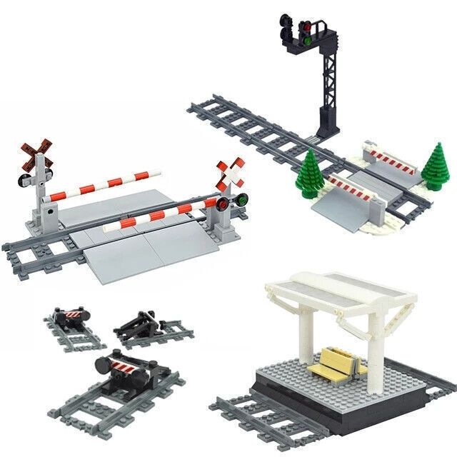 City Train Track Walkway Buffer Stop for Lego Kit Building Blocks Sets DIY
