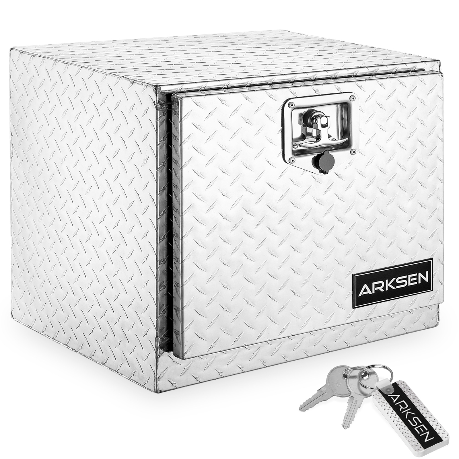18" Aluminum Truck Underbody Diamond Plate ToolBox w/ T-Handle Latch Silver