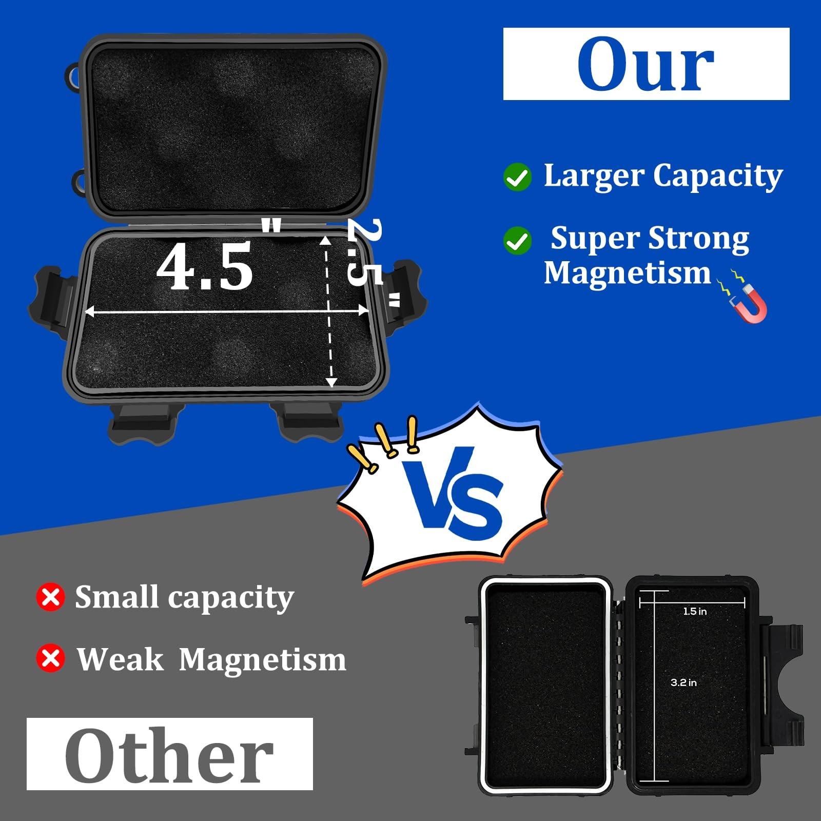 Magnetic Key Box, Holder Under Car, Hide a Standard, 1 Pack
