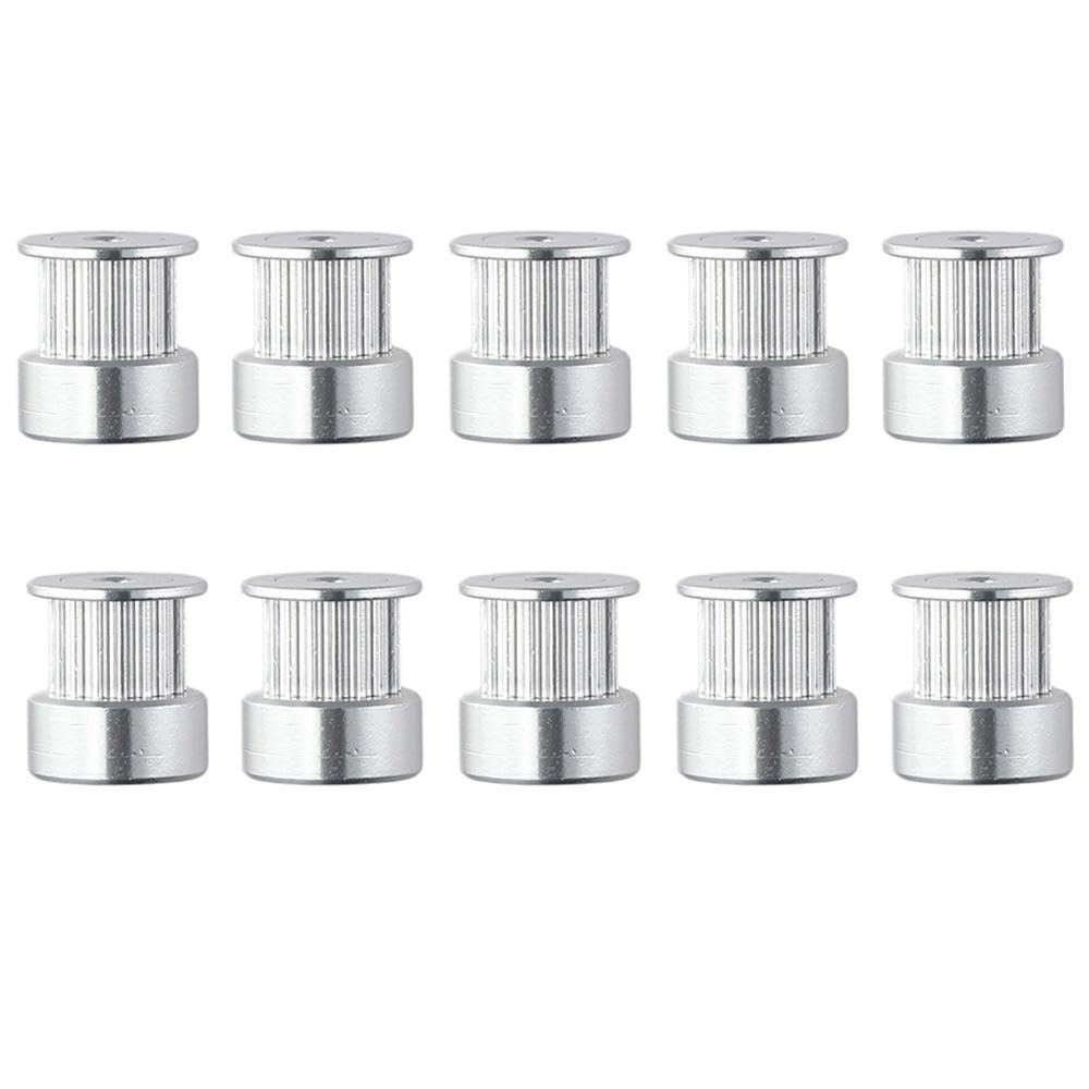 SHUATI 10Pcs GT2 Idler Pulley,16 Teeth GT2 Pulley, Bore 3mm GT2 Timing Belt I...