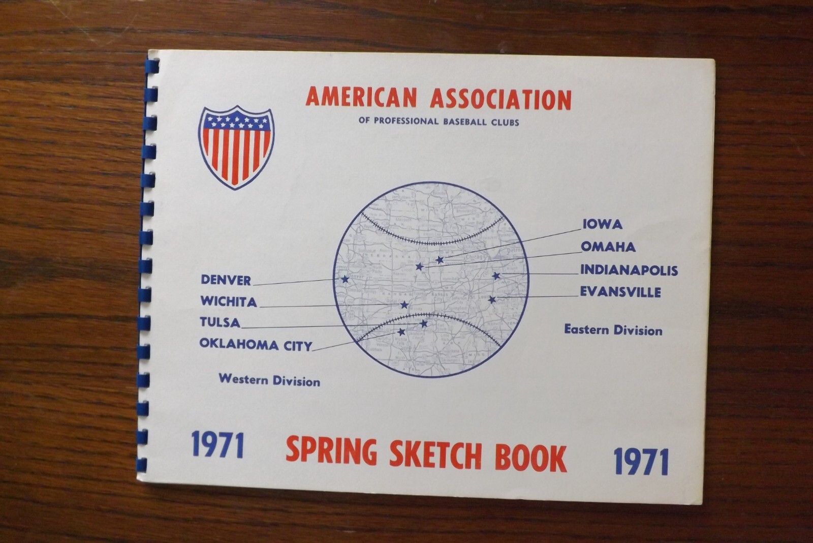 1971 American Association Baseball League Sketchbook Yearbook! AA Schedule. Bx4
