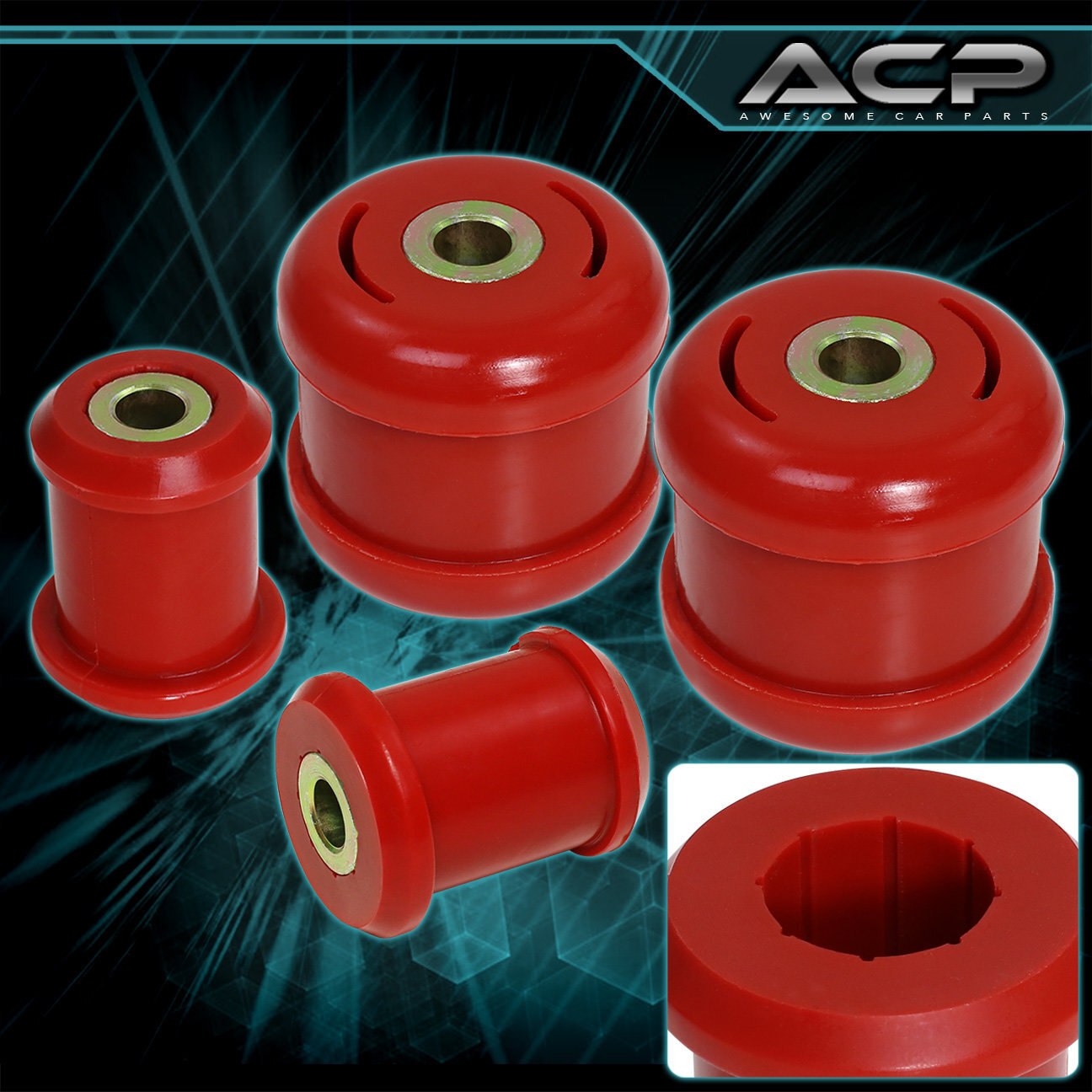 JDM Polyurethane Red Front Lower Control Arm LCA Set For 2002-2006 Acura RSX DC5