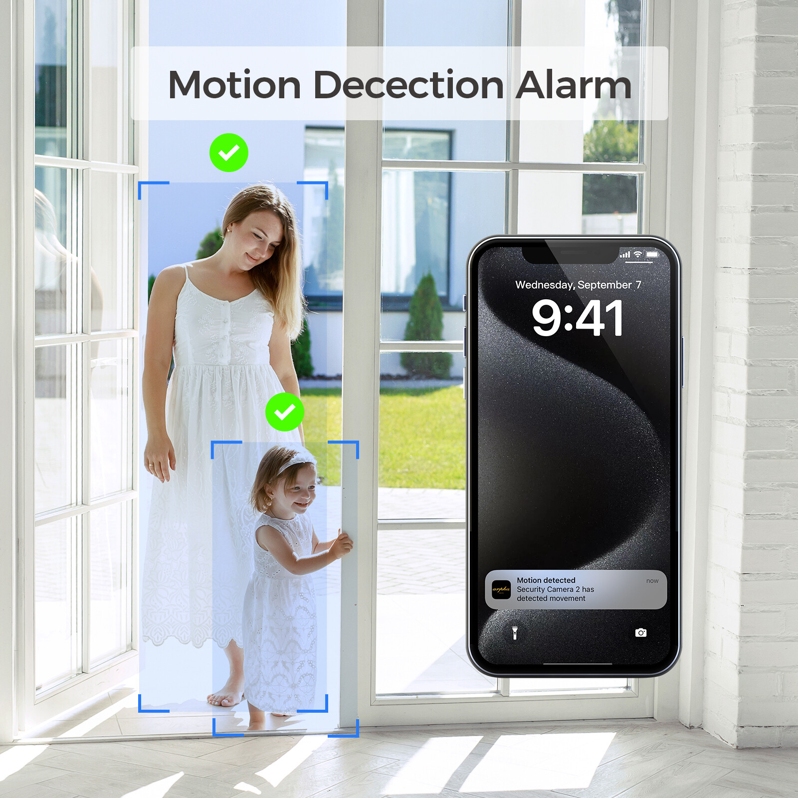 Indoor 2K Home Security Camera Wi-Fi Motion Detection Night Vision APP Control