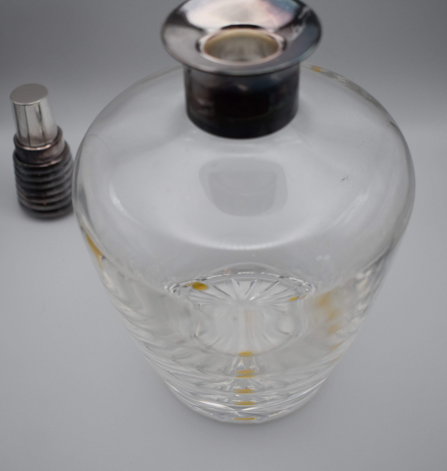 Christofle Brandy Bottle with Silver Plate Top / Stopper