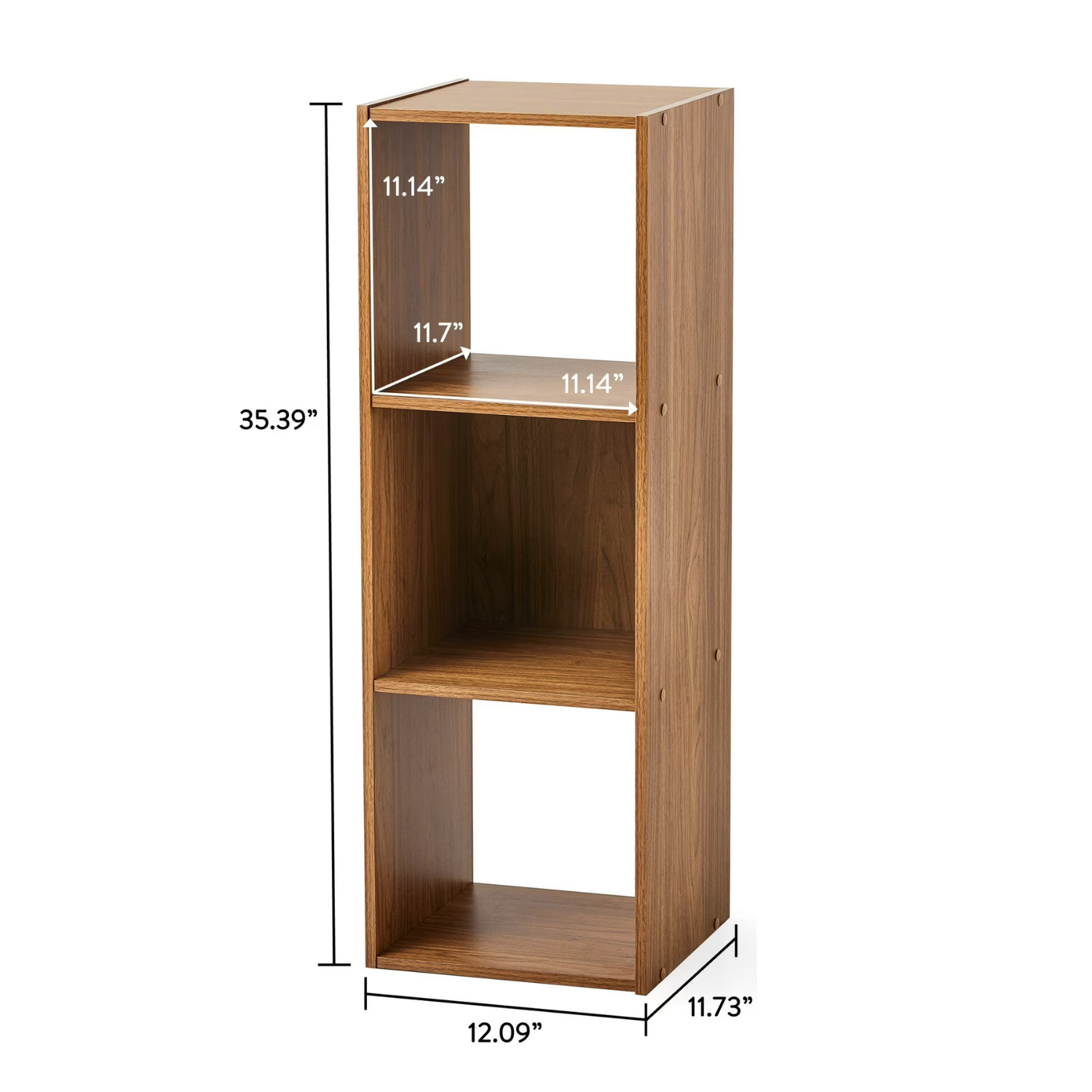 Mainstays 3 Cube Storage Organizer Warm Walnut