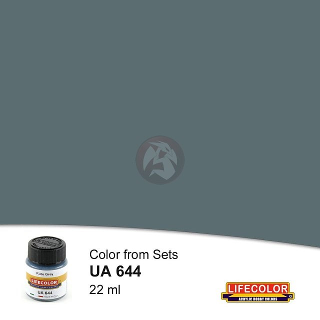 LifeColor Acrylic Paint Color from Sets IJN WWII Satin Kure Grey (22ml) UA644